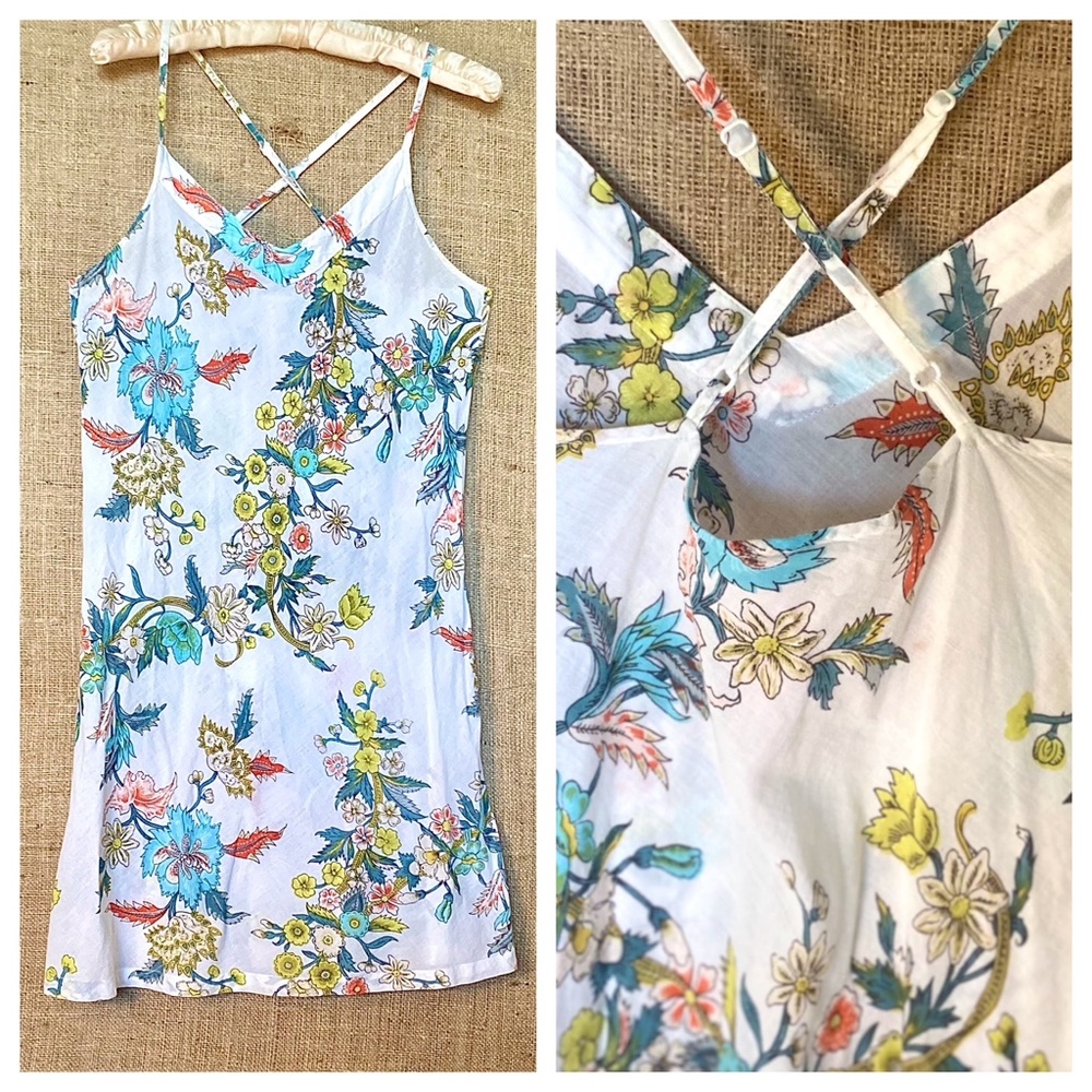 Plum Pretty Sugar Slip-dress in 100% Cotton - Bias Cut Lightweight Fabric Size S